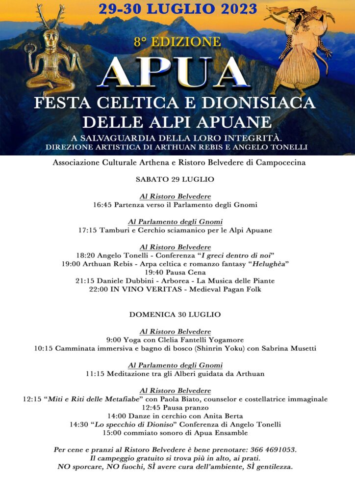 Programma Apua Festa Celtica e Dionisiaca delle Apuane 2023 